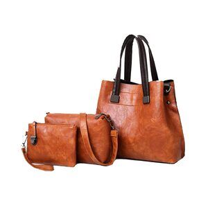 1487 Synthetic PU Leather Tote Simple One-shoulder Portable Messenger